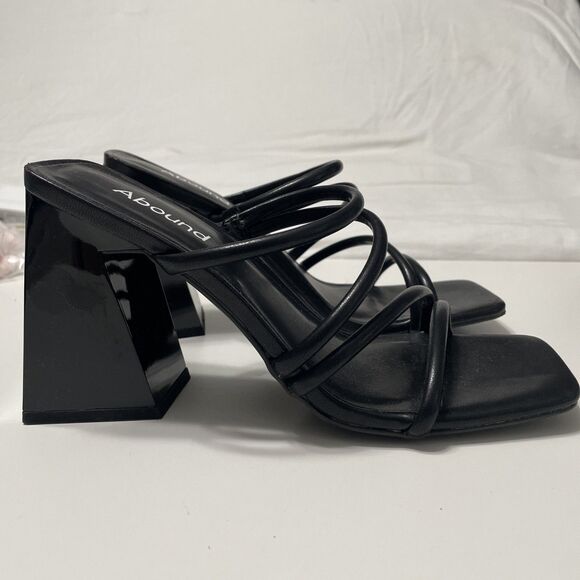 Abound 7 Austyn Strappy Sandal Black Womens Block Heel NWT - Picture 4 of 9